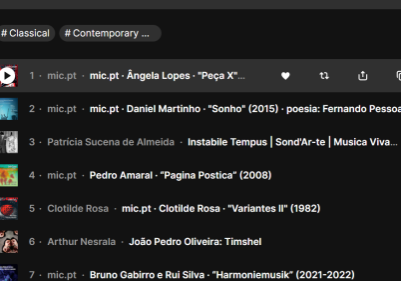 Screenshot of playlist